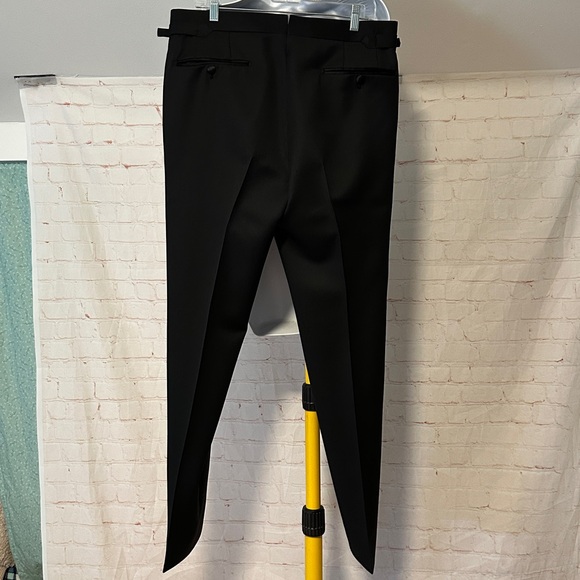 Tom Ford Tuxedo Pants Black Wool Flat Front Formal Sz 34x32 - Picture 4 of 13